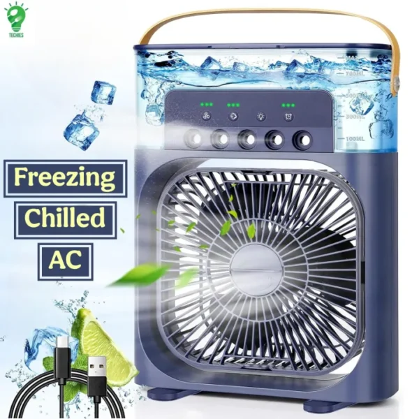 Mist Fan Portable Air Conditioner Fan | 3-in-1 Mini Air Cooler with Ice & Humidifier